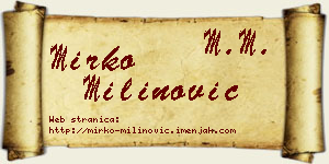 Mirko Milinović vizit kartica